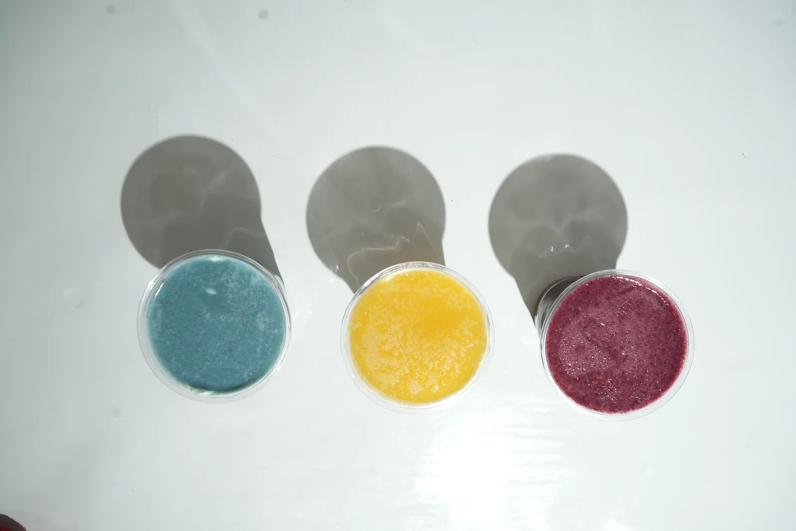 Three smoothies from above